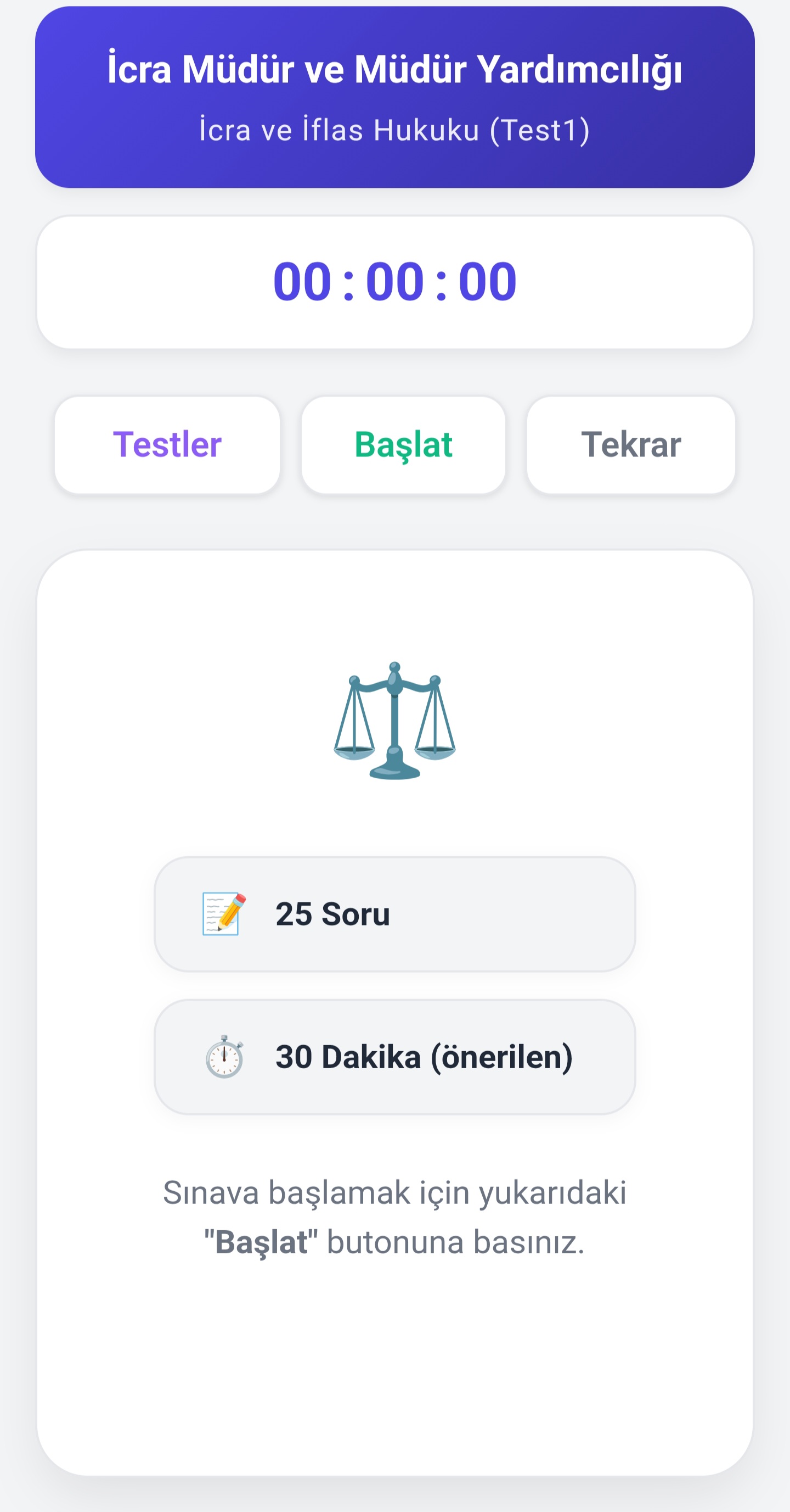 Sınav Başlangıç